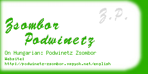 zsombor podwinetz business card